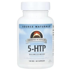 5 HTP 100 мг, Source Naturals Serene Science 5-HTP, 60 капсул