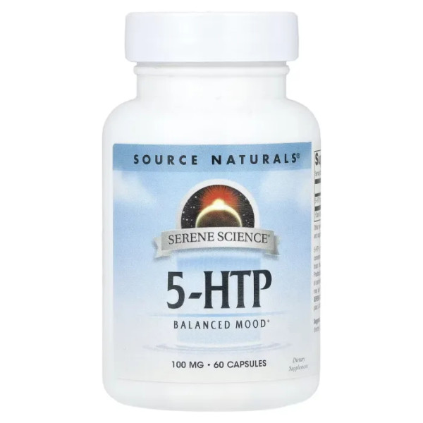 5-НТР (5-гідрокси L-триптофан), 5-HTP, Serene Science, Source Naturals, 100 мг, 60 капсул
