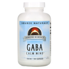 ГАМК 750 мг, Source Naturals GABA, 180 капсул