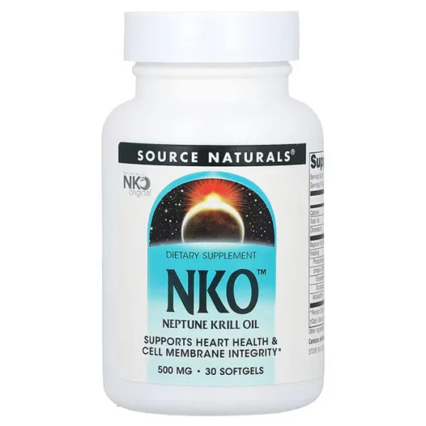 Олія криля Neptune, NKO (Neptune Krill Oil), Source Naturals, 500 мг, 30 капсул
