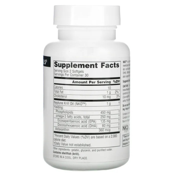 Масло криля для жінок, Krill Oil, Source Naturals, 500 мг, 60 капсул