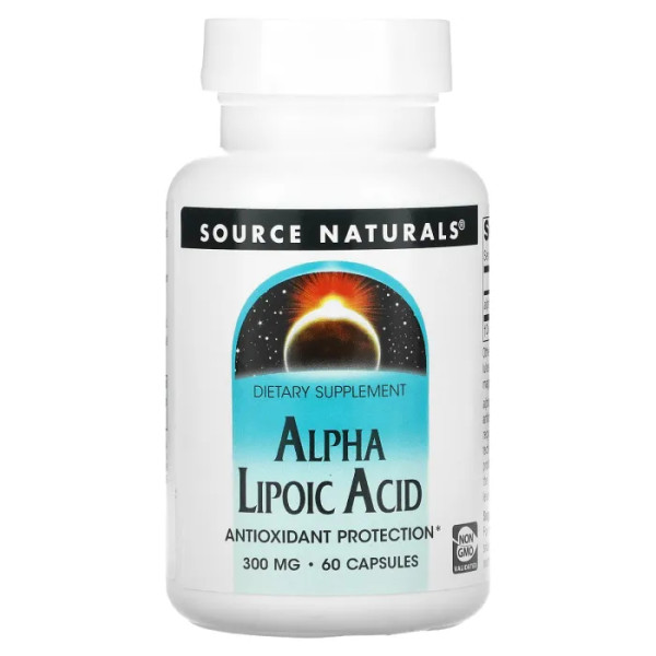 Альфа-липоевая кислота, Alpha Lipoic Acid, Source Naturals, 300 мг, 60 кап.