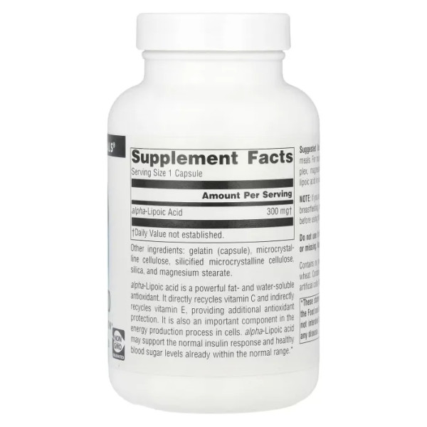 Альфа-ліпоєва кислота, Alpha Lipoic Acid, Source Naturals, 300 мг, 120 таблеток