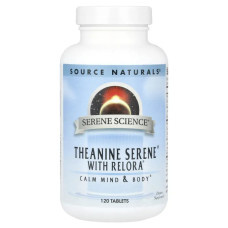 L теанін з релорою, Source Naturals Serene Science Theanine Serene With Relora, 120 таблеток