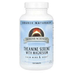 L теанін, Source Naturals Theanine Serene, з магнієм 120 таблеток