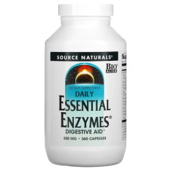 Ферменты для пищеварения 500 мг, Source Naturals Essential Enzymes Digestive Aid, 360 капсул