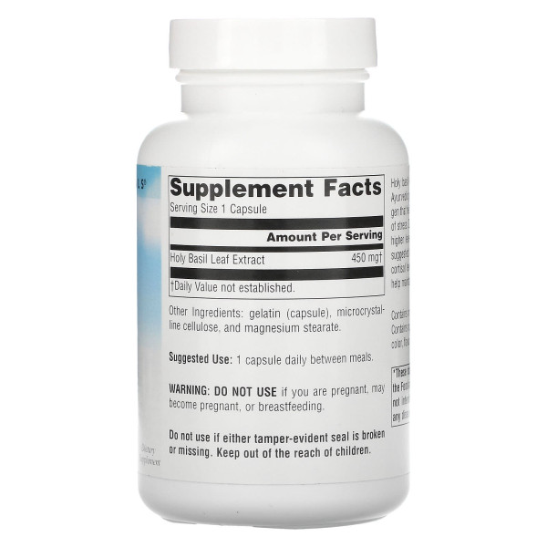 Базилік священний, екстракт, Holy Basil, Source Naturals, 450 мг, 120 капсул