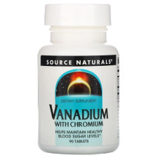 Хром и ванадий, Source Naturals Vanadium with Chromium, 90 таблеток