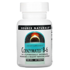 Вітамін В6, Source Naturals Коензимований B-6, 100 мг, 60 таблеток
