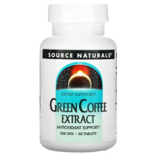 Экстракт зеленого кофе 500 мг, Source Naturals Green Coffee, 60 таблеток