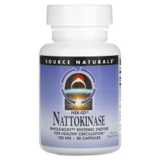 Наттокиназа 100 мг, Source Naturals Nattokinase NSK-SD, 30 капсул