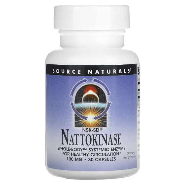 Наттокіназа, Nattokinase NSK-SD, Source Naturals, 100 мг, 30 капсул