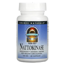 Наттокиназа 100 мг, Source Naturals Nattokinase, 60 капсул