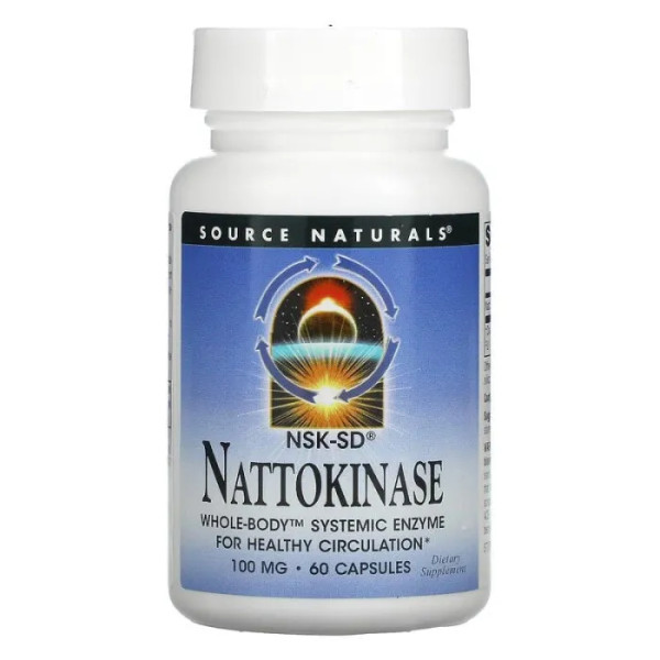 Наттокіназа, Nattokinase, Source Naturals, 100 мг, 60 капсул