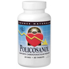 Поликозанол 20 мг, Source Naturals Policosanol, 60 таблеток