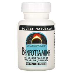 Бенфотиамин, Source Naturals Benfotiamine, 150 мг, 60 таблеток