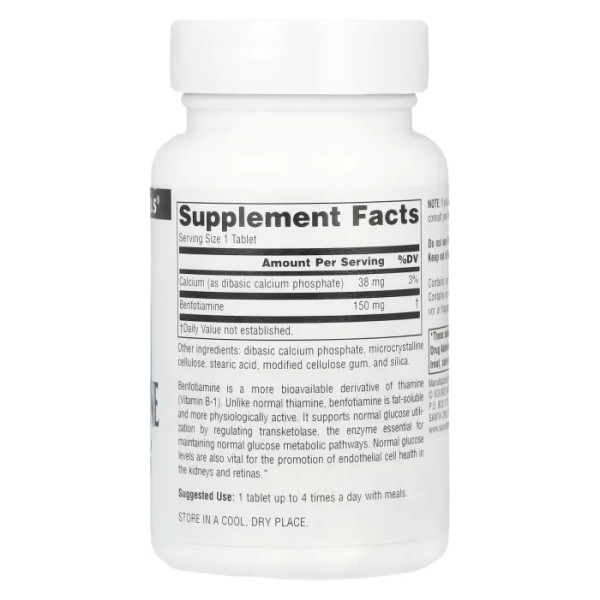 Бенфотіамін, Benfotiamine, Source Naturals, 150 мг, 120 таблеток