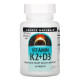 Витамин К2 + D3 (Vitamin K2), Source Naturals, 100 мкг, 60 таблеток