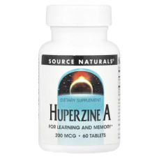 Гуперзин A 200 мкг, Source Naturals Huperzine A, 60 таблеток