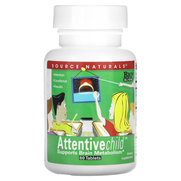 Уважна дитина, Attentive Child, Source Naturals, 60 таблеток