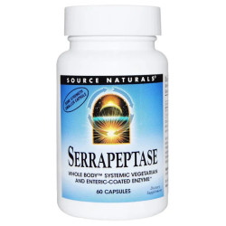 Серрапептаза 60 капсул, Source Naturals Serrapeptase, харчова добавка