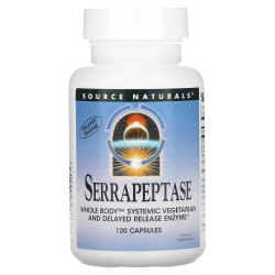 Серрапептаза, Source Naturals Серрапептаза, 120 капсул