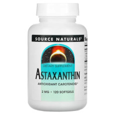 Астаксантин 2 мг, Source Naturals Астаксантин, 120 капсул