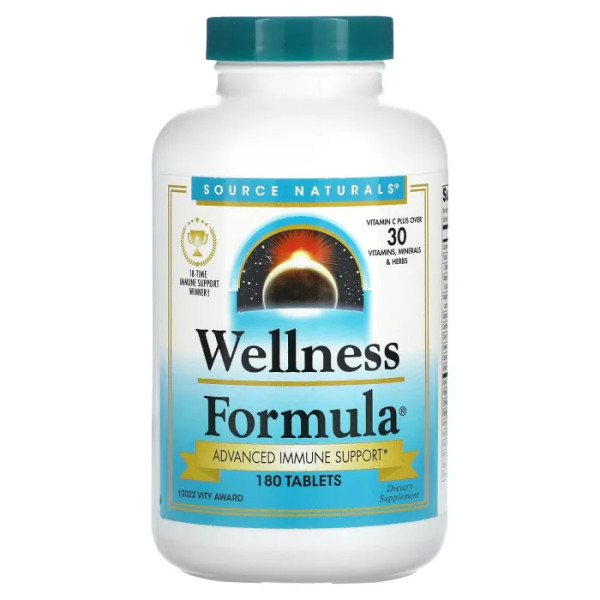 Иммунная защита, Advanced Immune Support, Source Naturals, Wellness Formula, 180 таблеток