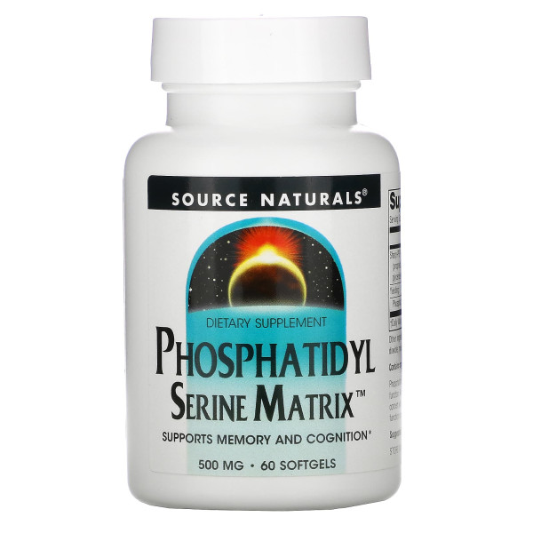 Фосфатидилсерину матриця, Phosphatidyl Serine Matrix, Source Naturals, 500 мг, 60 гелевих капсул