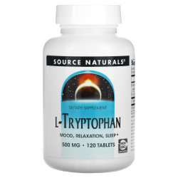 Триптофан 500 мг, Source Naturals L-Триптофан, 120 таблеток