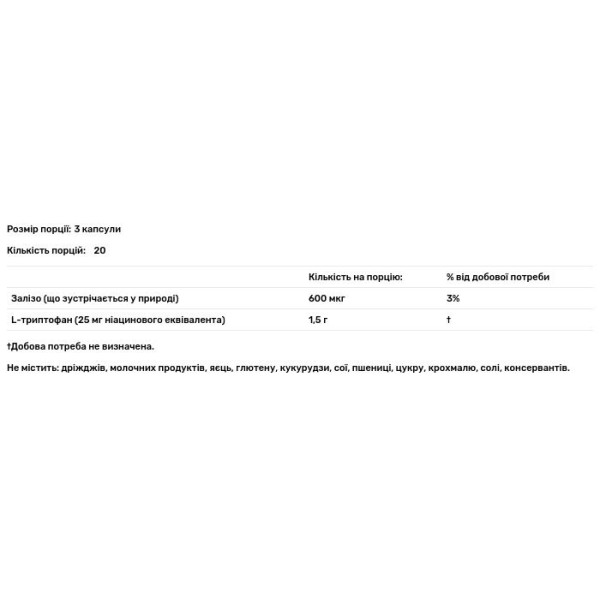 Триптофан, L-Tryptophan, Source Naturals, 500 мг, 60 капсул