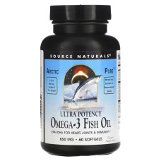 Омега-3 риб'ячий жир, Source Naturals Omega-3 Fish Oil, арктичний, 850 мг, 60 капсул