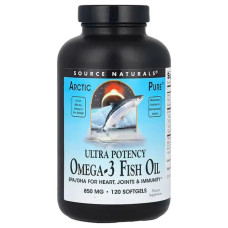 Омега 3 риб'ячий жир 850 мг, Source Naturals Ultra Potency Omega-3 Fish Oil Arctic Pure®, 120 гелевих капсул