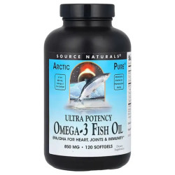 Омега 3 риб'ячий жир 850 мг, Source Naturals Ultra Potency Omega-3 Fish Oil Arctic Pure®, 120 гелевих капсул