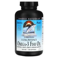Рыбий жир в капсулах, Source Naturals Omega-3 Fish Oil, арктический, 850 мг, 120 капсул.