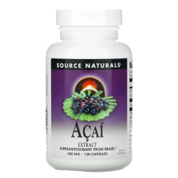 Экстракт асаи, Source Naturals Acai Extract, 500 мг, 120 капсул