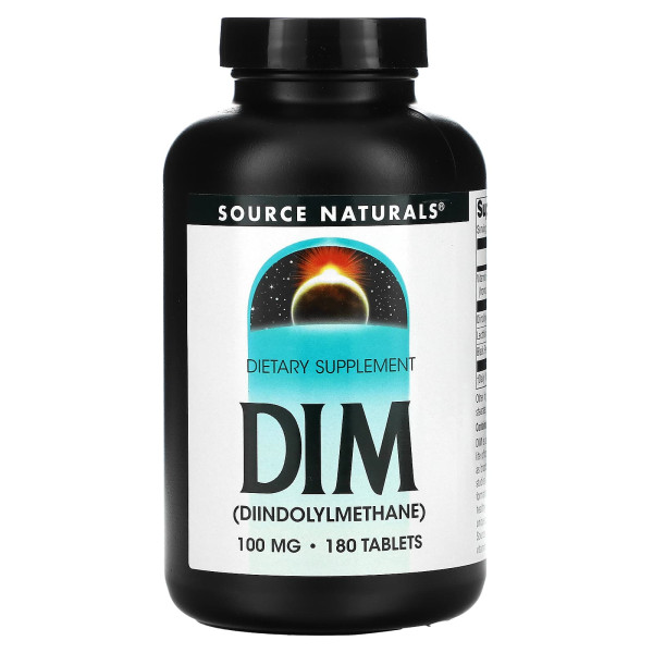 Диіндолілметан, DIM, Source Naturals, 100 мг, 180 таблеток