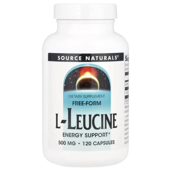 L-лейцин, Free-Form L-Leucine, Source Naturals, у вільній формі, 1500 мг, 120 капсул (500 мг на капсулу)