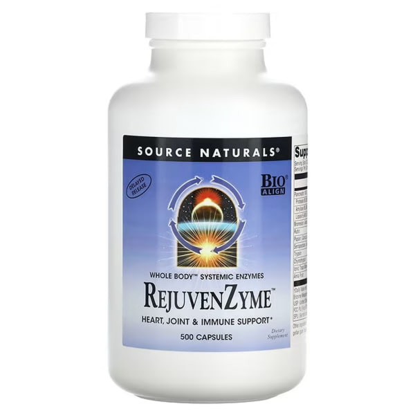 Ферменти для травлення, RejuvenZyme, Source Naturals, 500 капсул