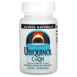 Убіхінол 100 мг, Source Naturals Ubiquinol, 30 гелевих капсул