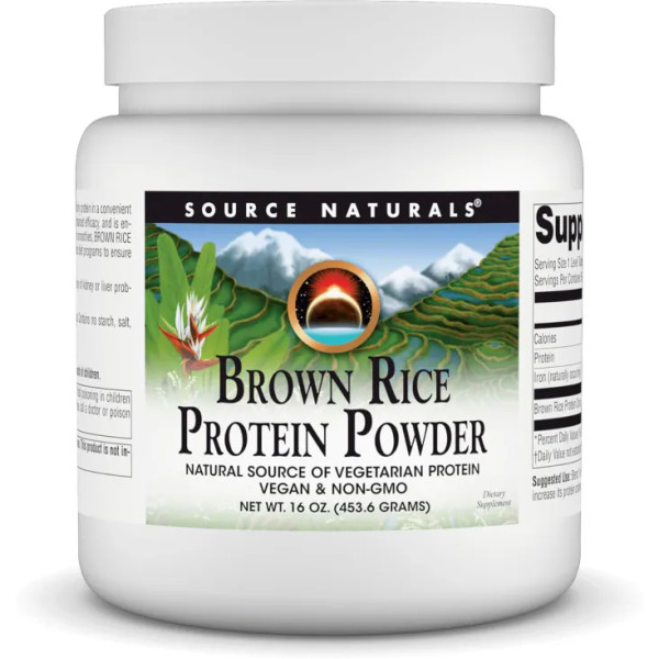 Протеїн із бурого рису, Brown Rice Protein Powder, Source Naturals, чистий порошок, без смаку, 453,6 г