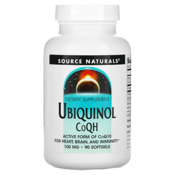 Убіхінол CoQH, Ubiquinol, Source Naturals, 100 мг, 90 капсул