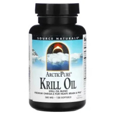 Масло криля арктическое 500 мг, Source Naturals Krill Oil, 120 капсул