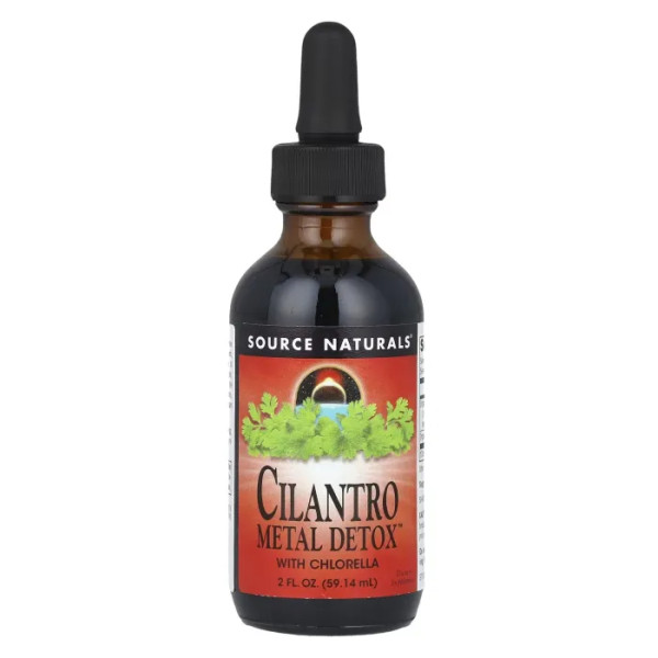 Очищення організму від важких металів, Cilantro Metal Detox With Chlorella, Source Naturals, з хлорелою, 59.14 мл
