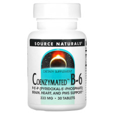 Вітамін В6, Source Naturals Coenzymated B-6, коензимний, 333 мг, 30 табл.