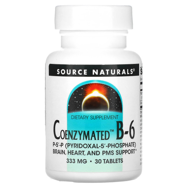 Вітамін В6, Coenzymated B-6, Source Naturals, коензимна, 333 мг, 30 табл.