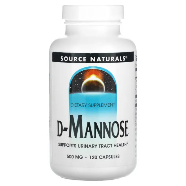 D-Манноза, D-Mannose, Source Naturals, 500 мг, 120 капсул