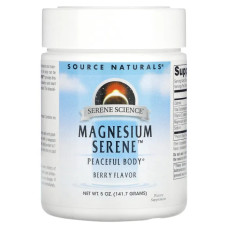 Магній, Source Naturals Magnesium Serene, ягідний смак, 141.7 г.