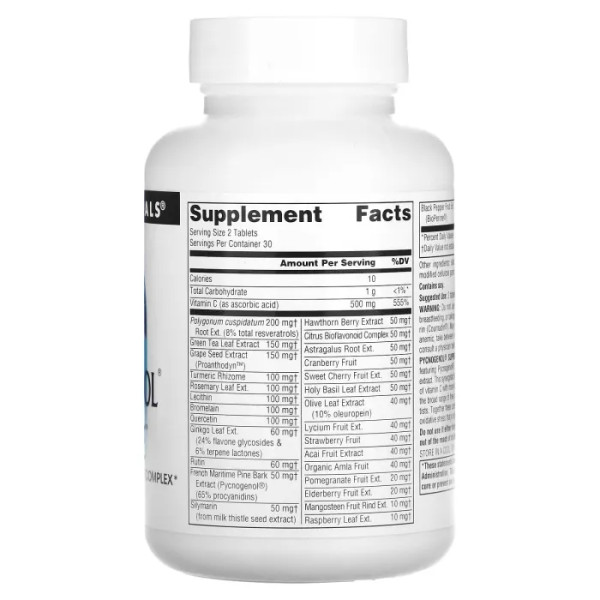 Пікногенол Сьюпрім, Pycnogenol Supreme, Source Naturals, 60 таблеток