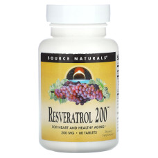 Ресвератрол 200 мг, Source Naturals Resveratrol, 60 таблеток